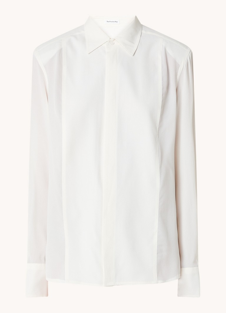 Bluza Frankie Shop Sophie od mješavine svile s jastučićima za ramena