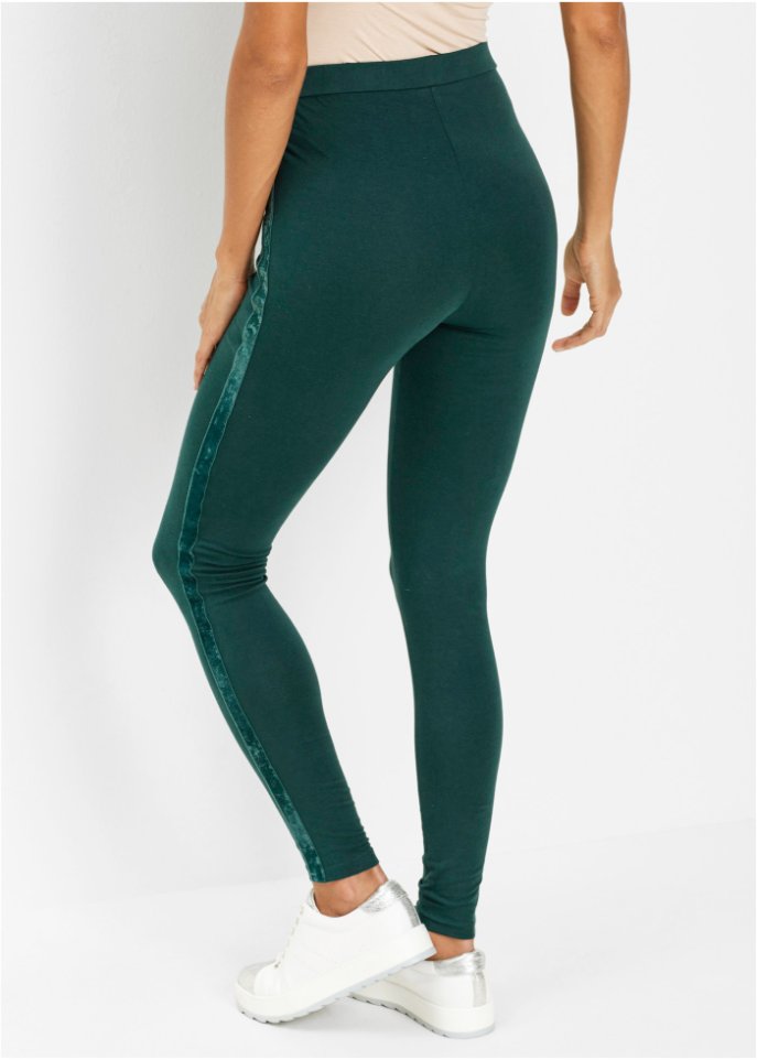 Leggings mit Samtstreifen