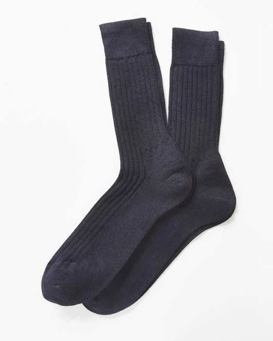 Lot de 2 paires de chaussettes côte Derby 80% laine Mérinos.