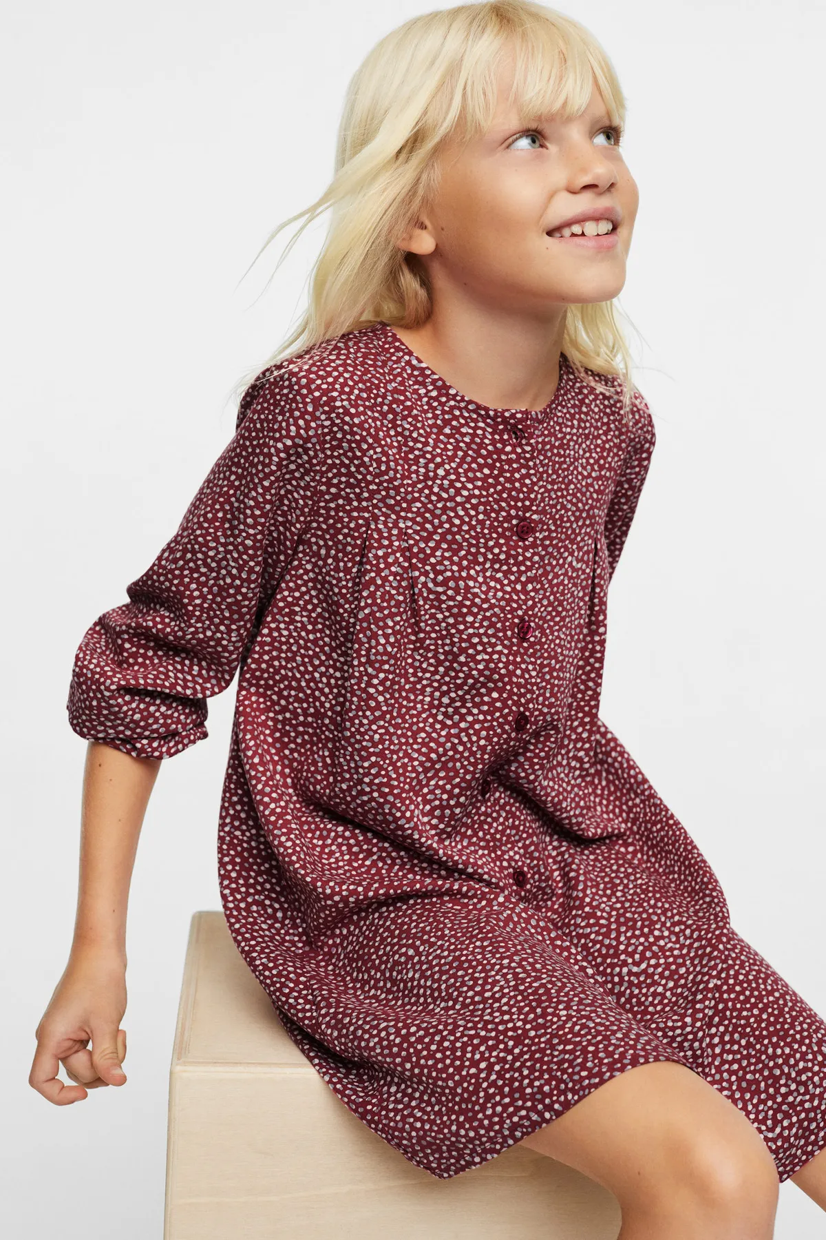 MANGO Kids  Dunkelrotes Mädchenkleid