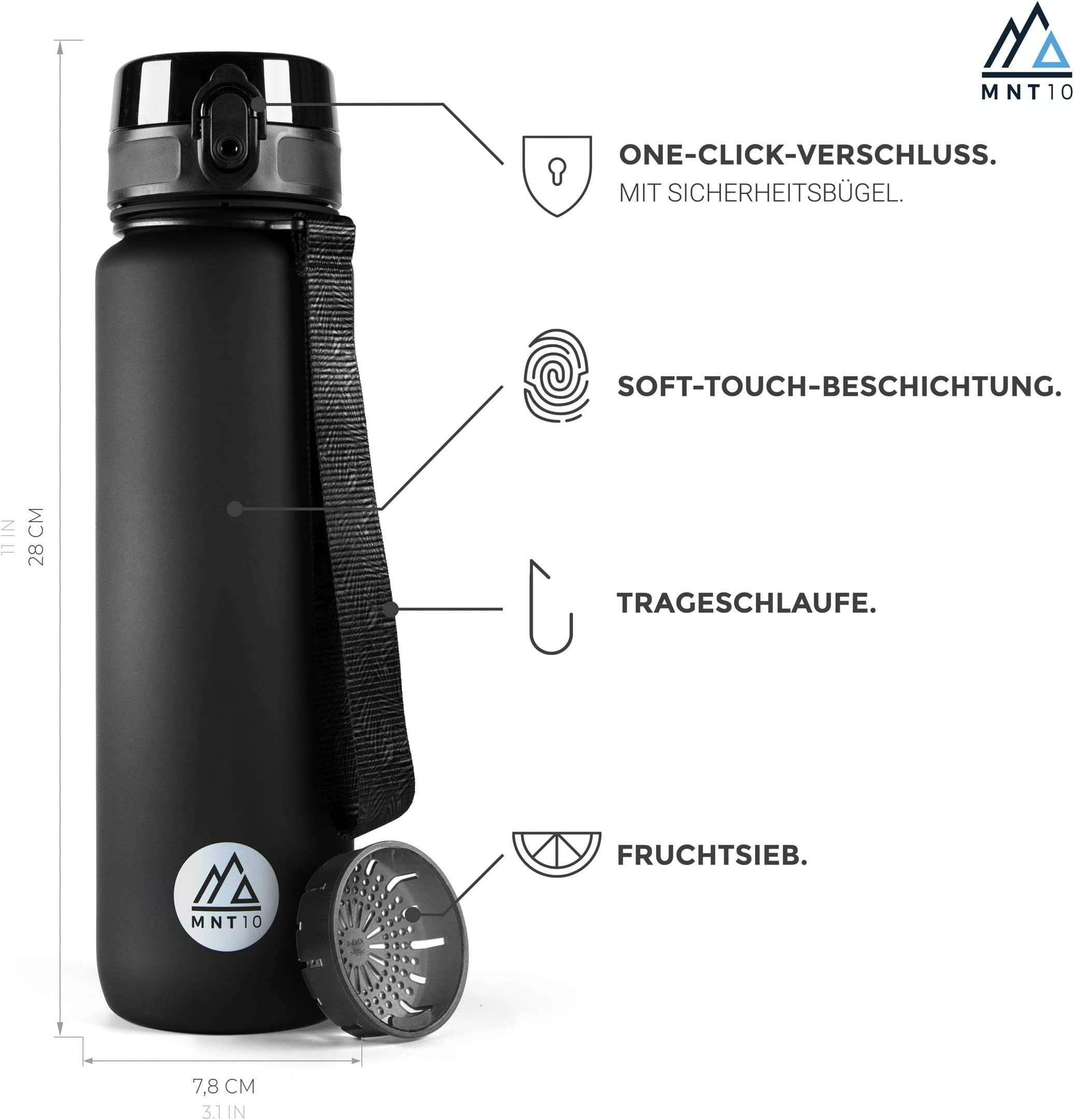 MNT10 Trinkflasche Trinkflasche Sport I Auslaufsichere Sporttrinkflasche aus Tritan, Die perfekte Flasche für Sport, Fitness, Gym, Schule I Wasserflasche