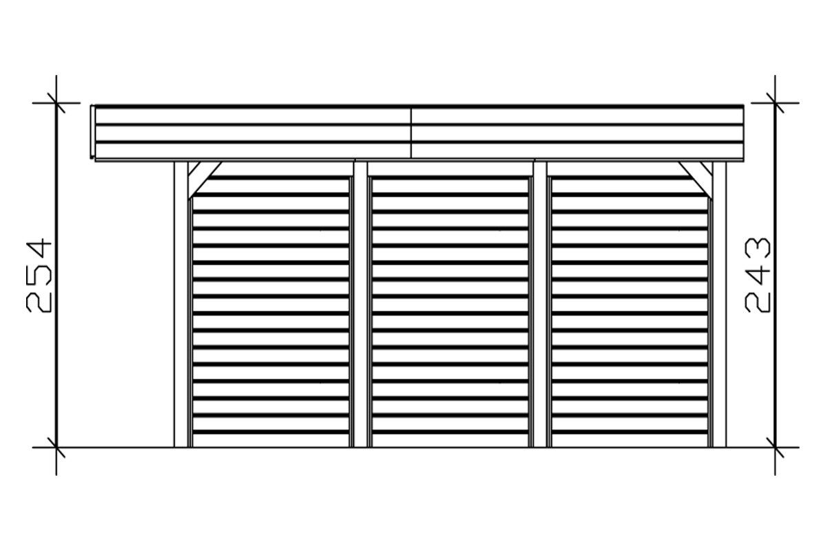 Skanholz Doppelcarport Friesland Set 3, BxT: 557x555 cm, 221 cm Einfahrtshöhe