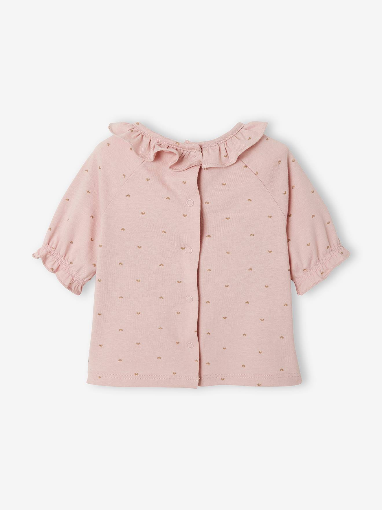 T-shirt à collerette bébé bleu imprimé