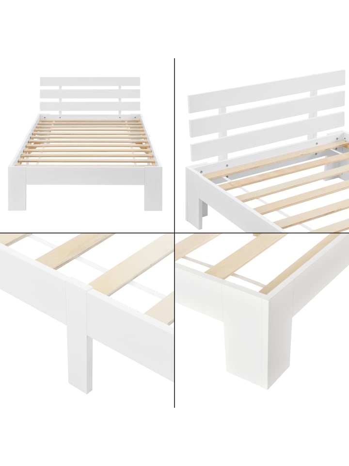 en.casa Holzbett Nivala in Weiß (B)90cm günstig kaufen onesize