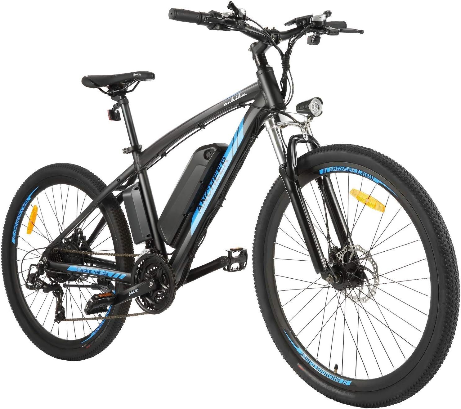 Myatu E-Bike 27,5 Zoll Elektrofahrrad Mountainbike für Herren, E-Bike 5687, 6 Gang Shimano, Kettenschaltung, Heckmotor, 450,00 Wh Akku
