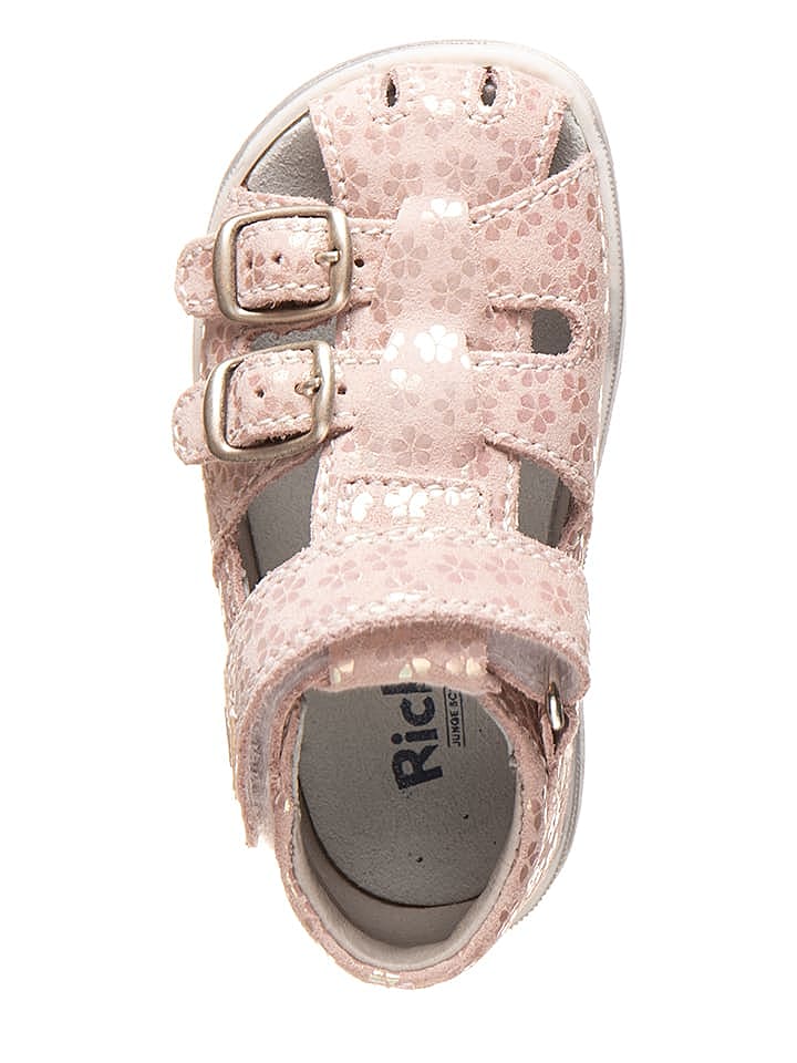 Richter Shoes Richter Leder Halbsandalen in Rosa mit Glitzer Blümchen günstig kaufen 24
