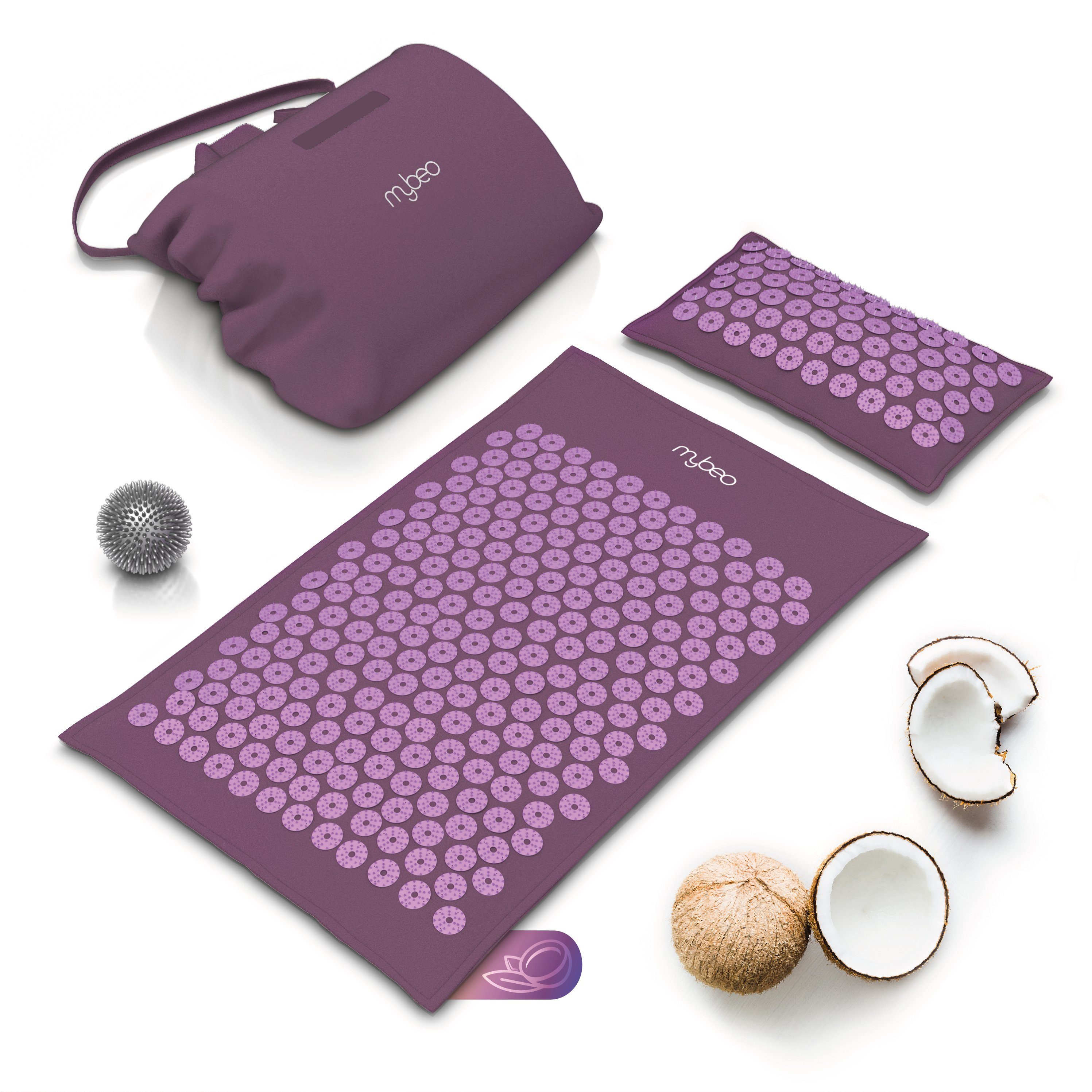 MyBeo Akupressurmatte (Set, 3-St), 71 x 44cm Faszienset, Matte, Kissen & Massageball