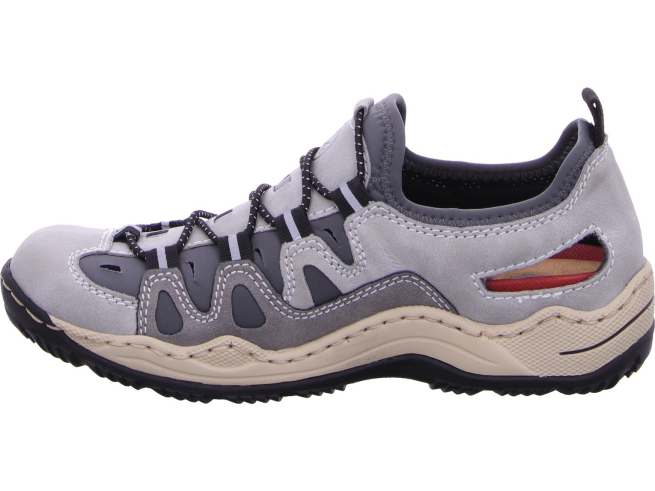 RIEKER Sportliche Slipper grau