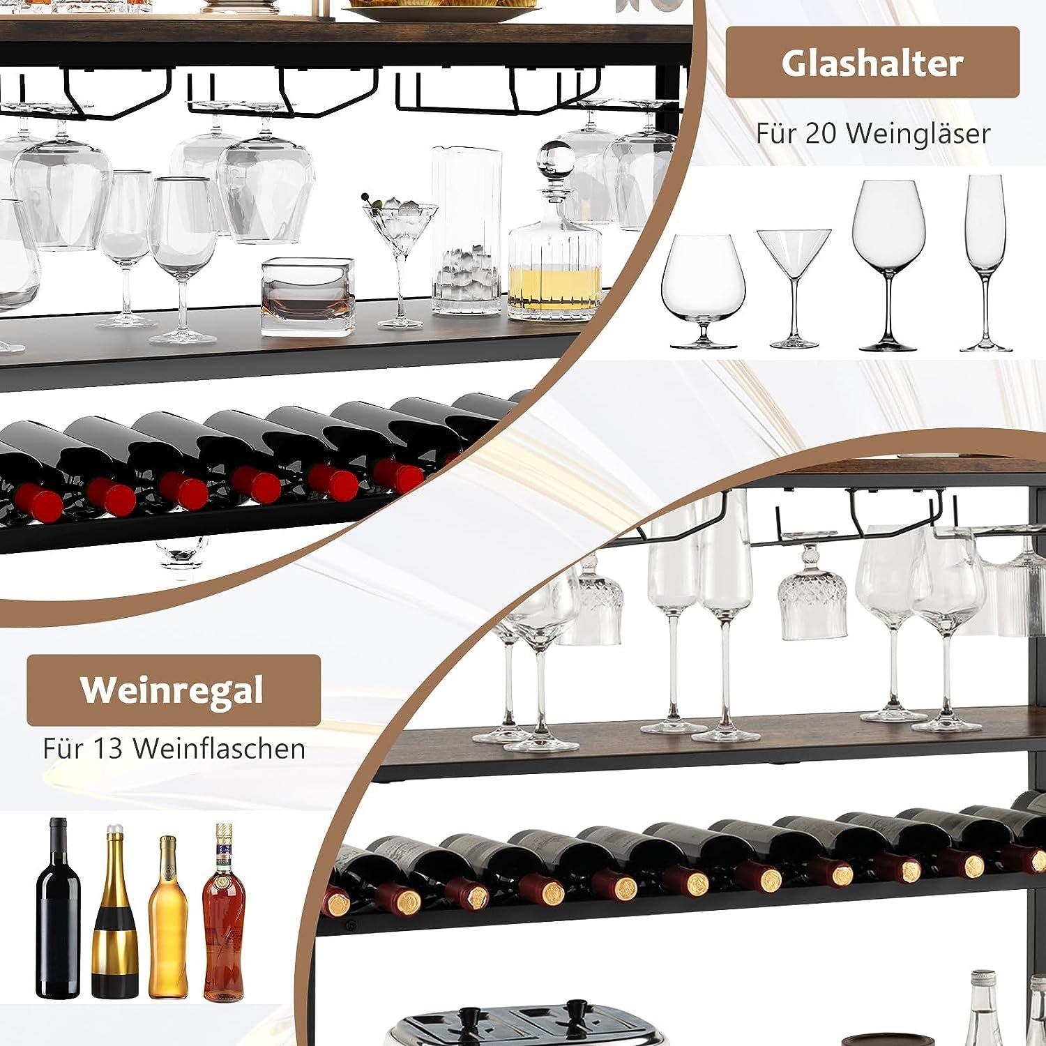 KOMFOTTEU Weinregal Flaschenregal, für 13 Flaschen
