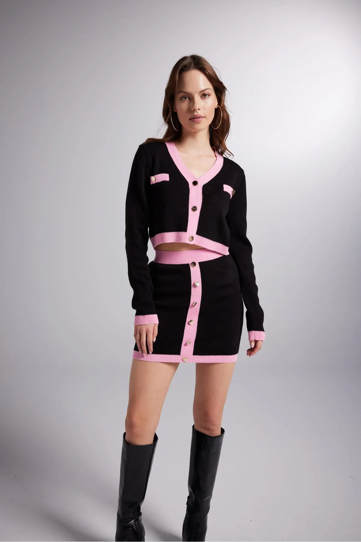 HOLLY LOLLY  Cardigan Rock Elias Strickanzug Schwarz