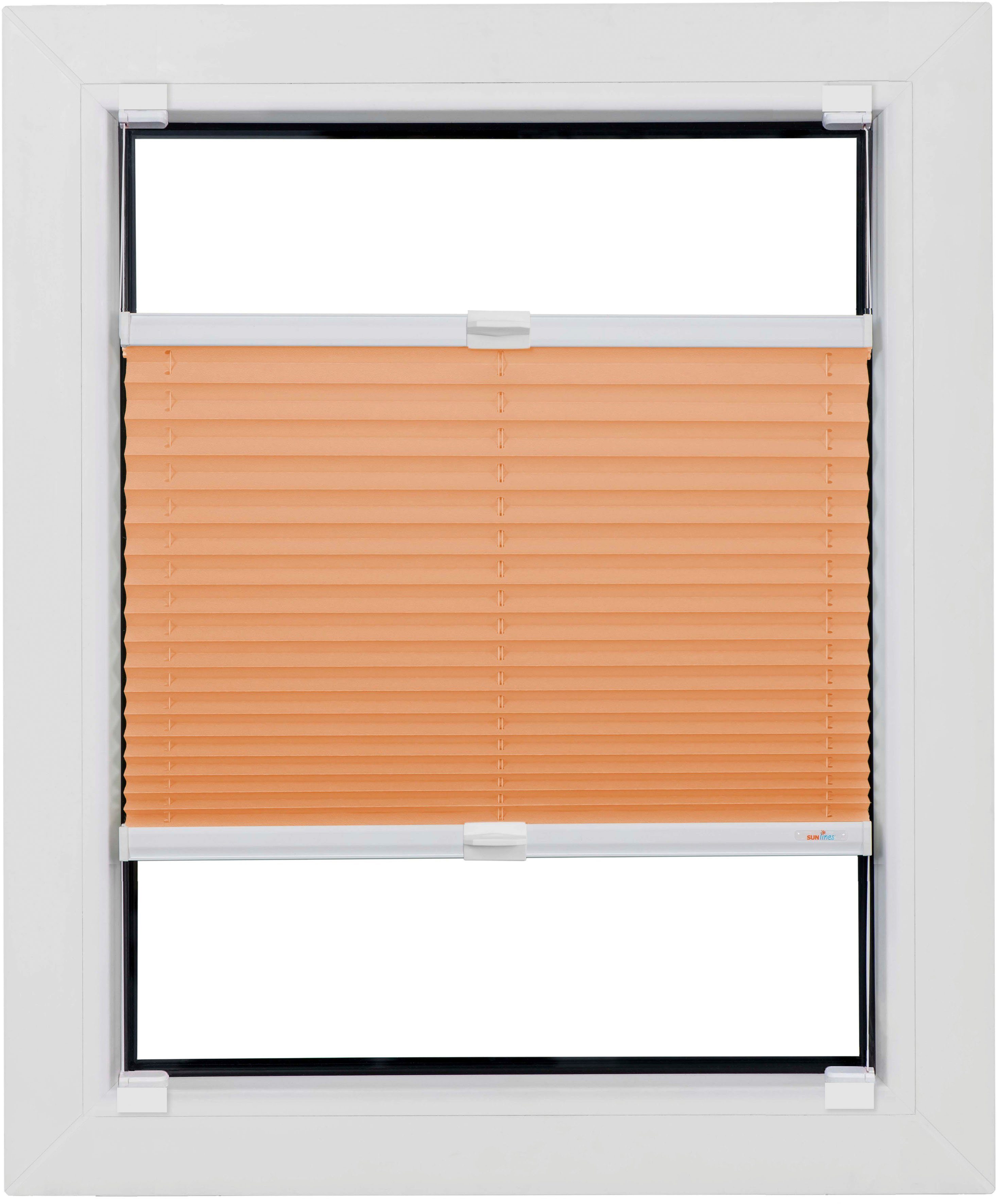 Klebe-Plissee One Size Style Plain, sunlines, blickdicht, ohne Bohren, verspannt, Haftfix, Höhe 100cm