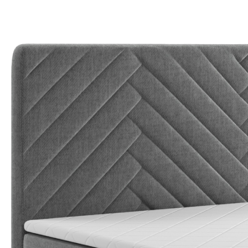 Möbel Punkt Boxspringbett MALIBU mit Bettkasten 180 x 200 cm Webstoff Anthrazit Bett Bettkasten