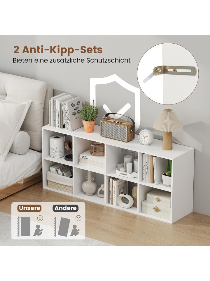 COSTWAY Bücherregal 121,5 x 29 x 61 cm in Weiß günstig kaufen onesize
