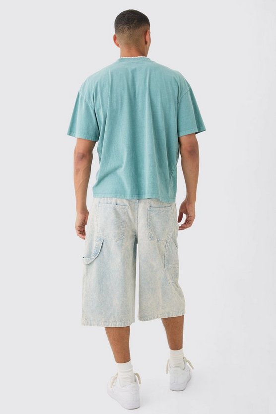 Oversize T-Shirt mit Gothic Kreuz Print