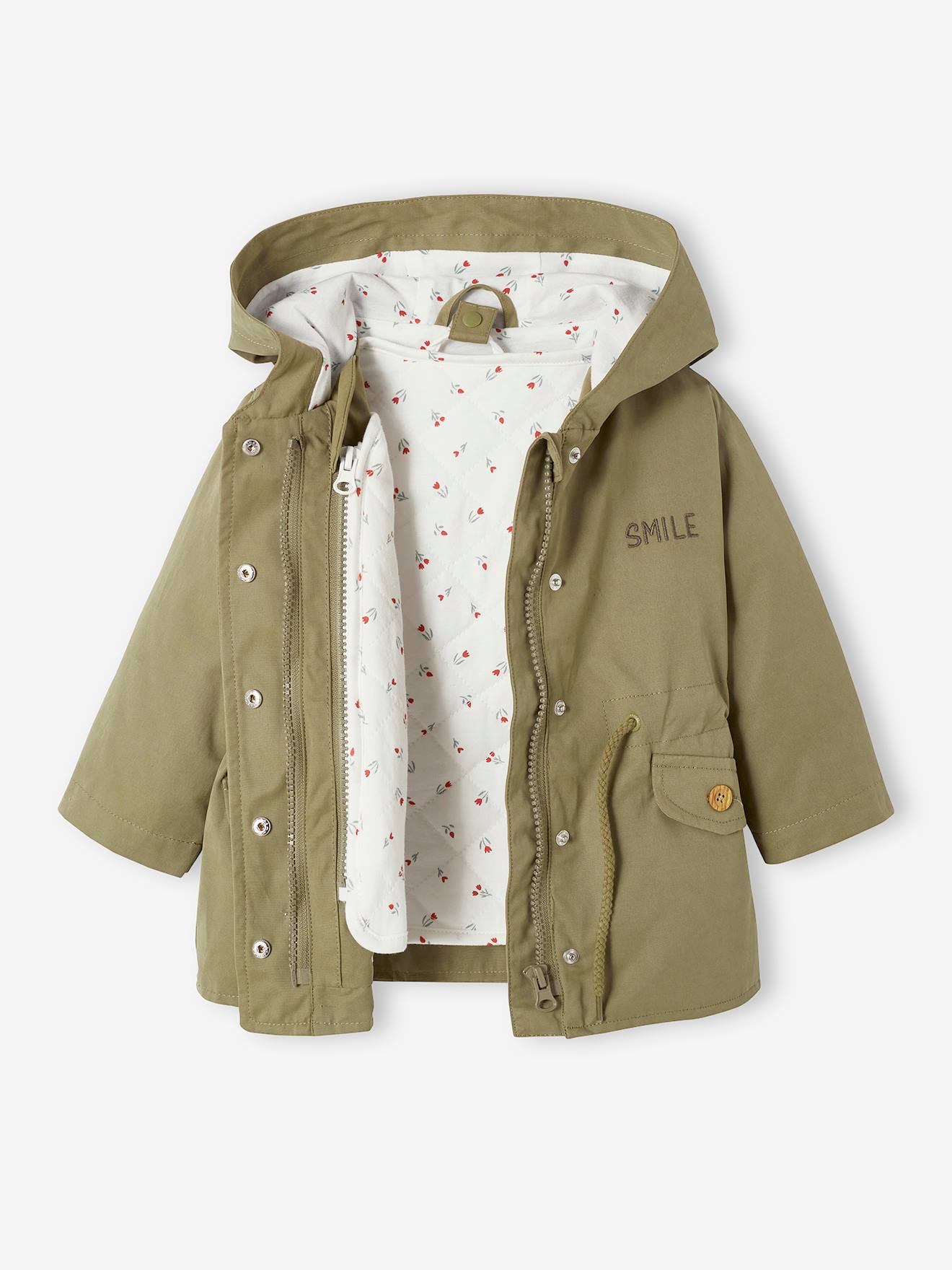 Parka 3 en 1 bébé avec blouson amovible kaki