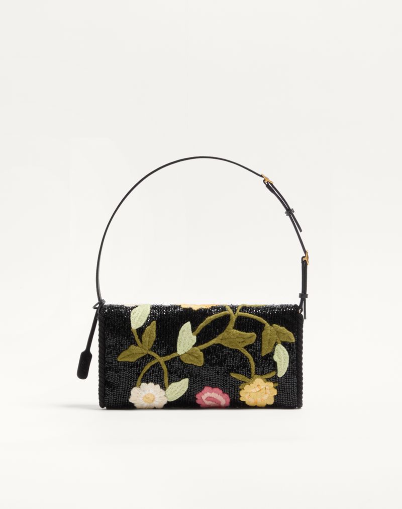 Bolsa de ombro pequena bordada Valentino Garavani Devain