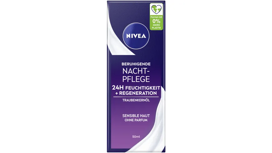NIVEA Beruhigende Nachtpflege 24h Feuchtigkeit + Regeneration Sensible Haut Tube 50 ml