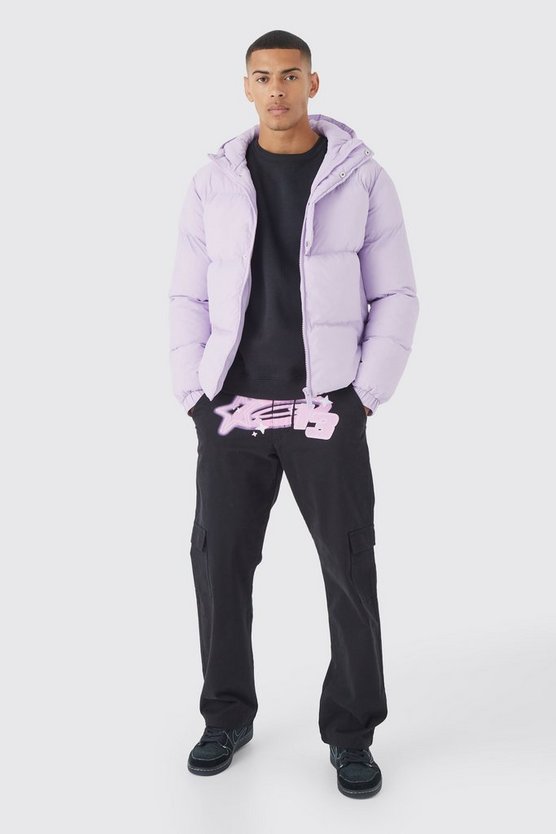 Kastige Steppjacke mit Kapuze
