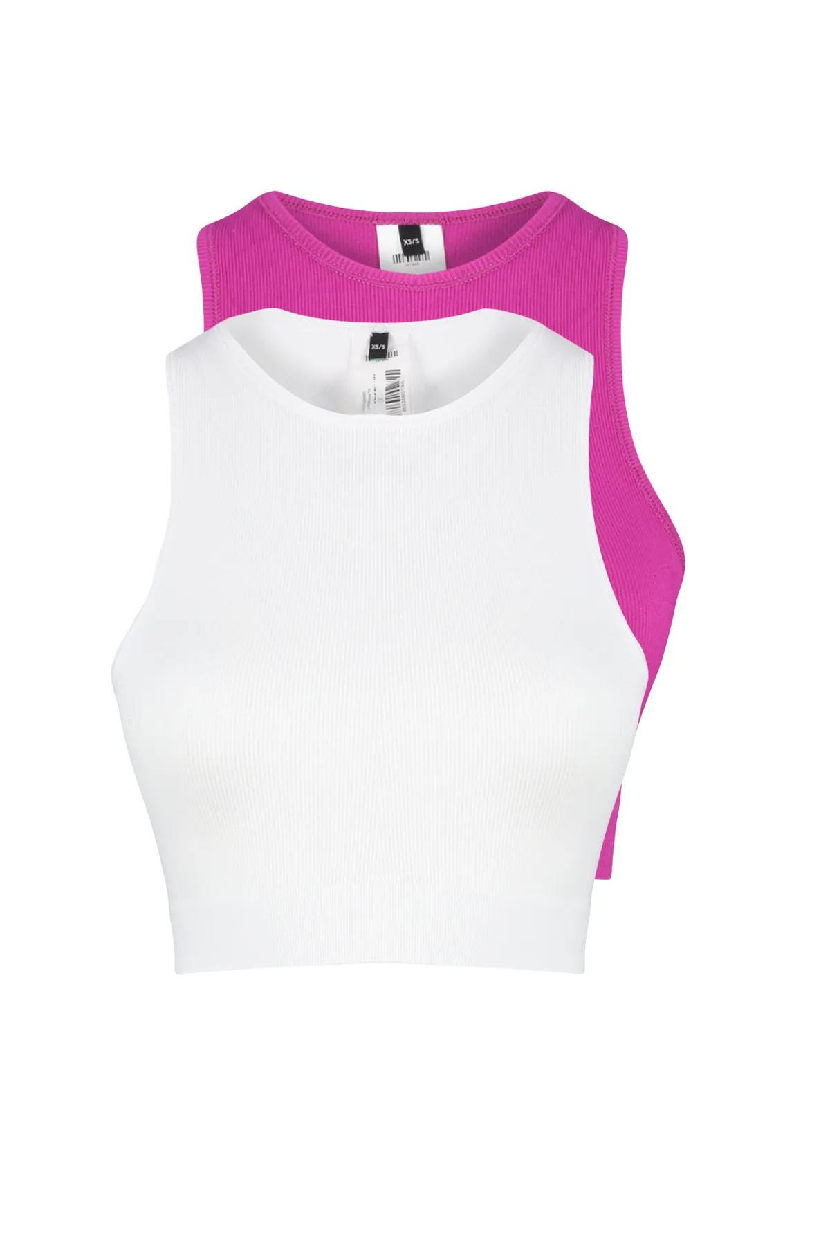 Trendyol Collection  Fuchsia-weißer 2-teiliger nahtloser/nahtloser, leicht stützender/formender gestrickter Sport-BH TWOSS22SS00000