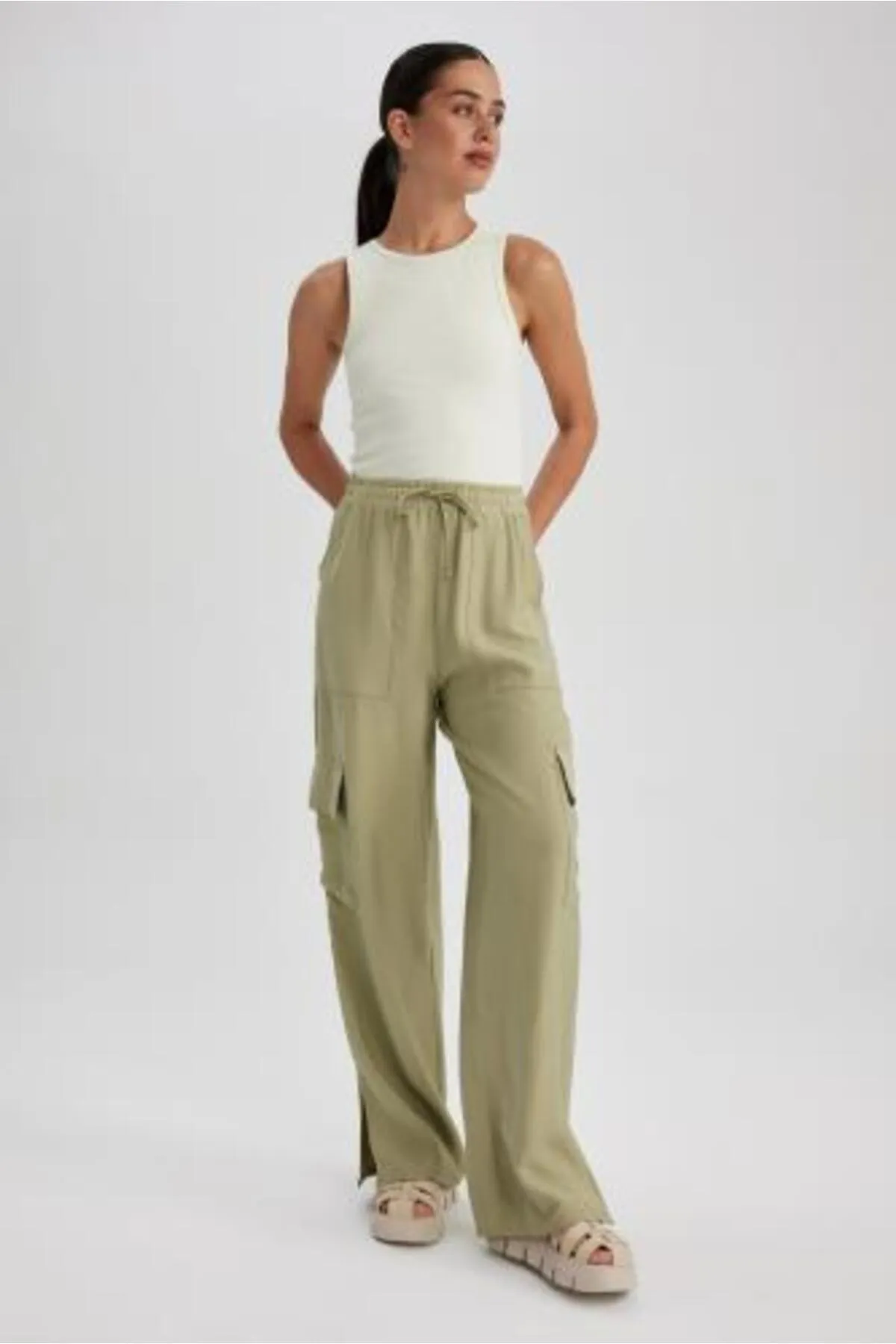 DeFacto  Weite Beintasche, hohe Taille, weites Bein, lange Hose A9212ax23sm