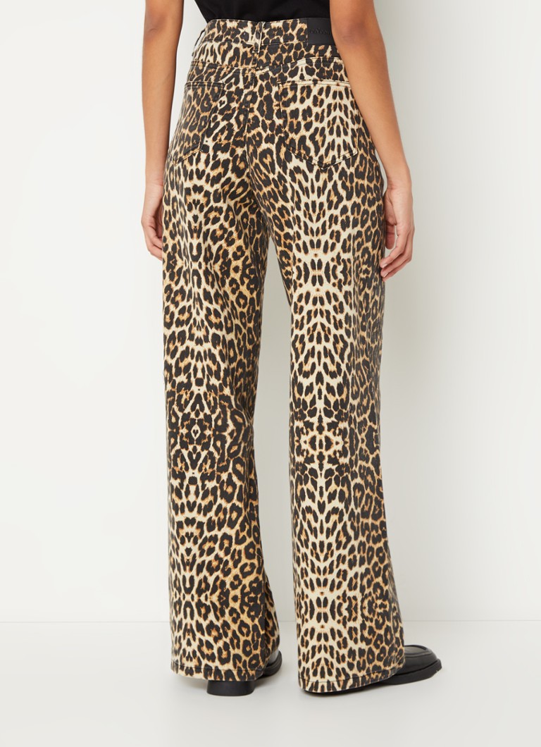 Co'Couture High waist wide leg jeans with leopard print