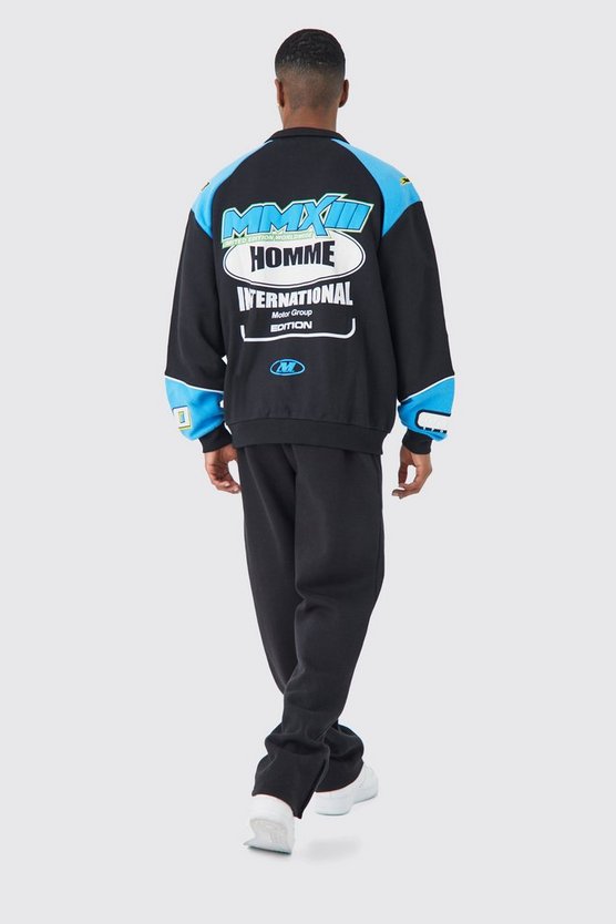 Kastige Oversize Moto-Bomberjacke