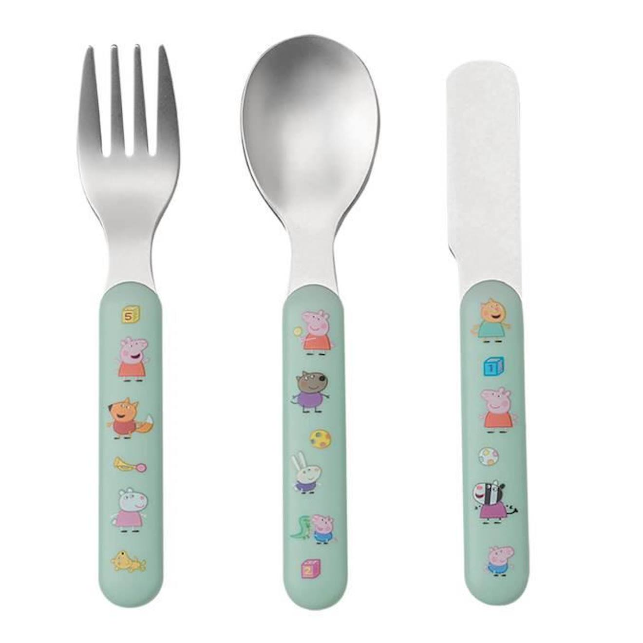 Set de 3 couverts : Peppa Pig aille Unique Coloris Unique vert