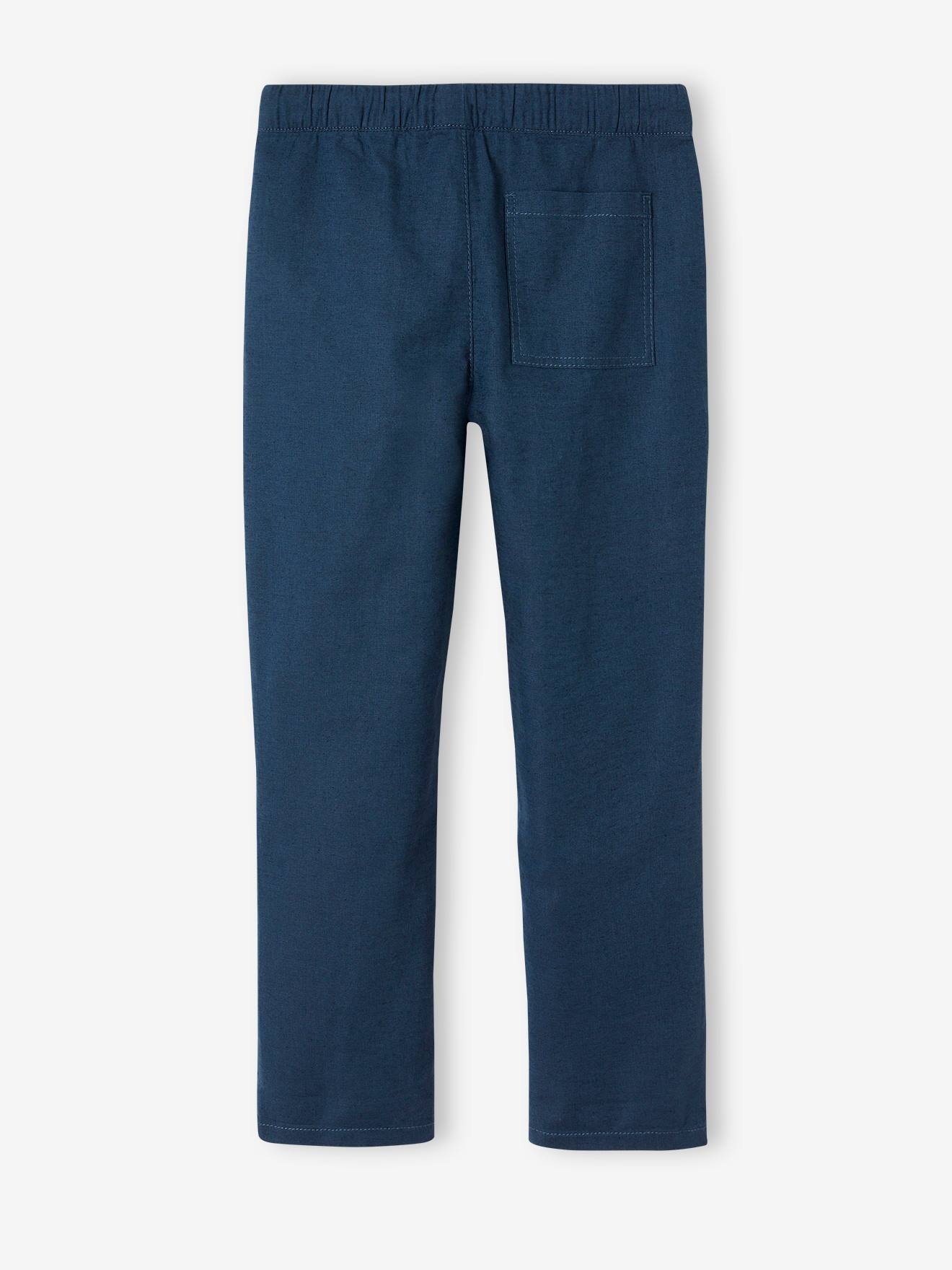 Vertbaudet Jungen Hose mit Leinenanteil - nachtblau