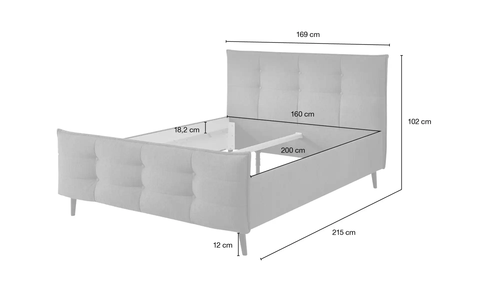 Kollektion Kraft Polsterbettgestell Mariano B