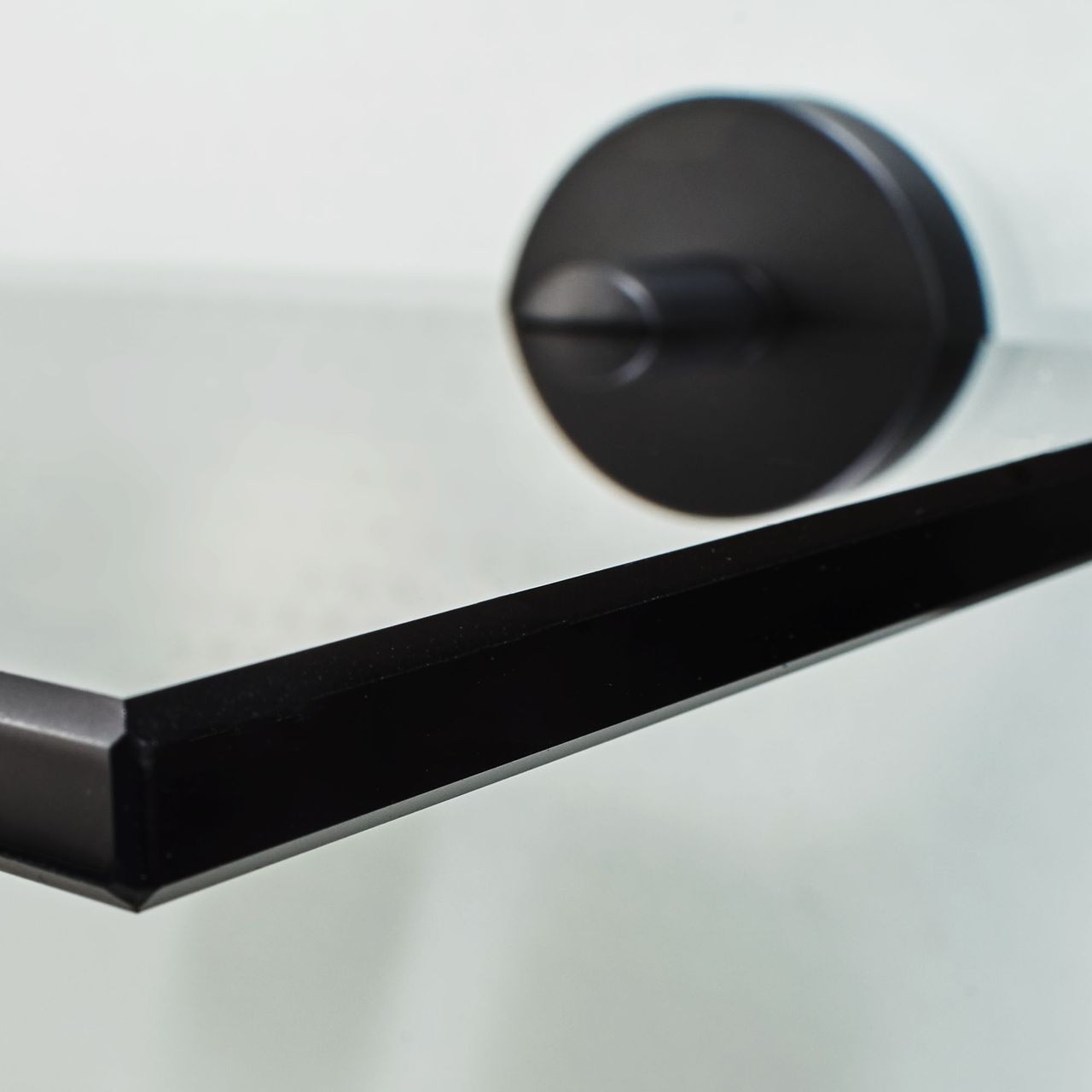 Weles AMARE Luxus Regal Glasablage Edelstahl/Glas - Schwarz, 50 x 16 x 5,5 cm