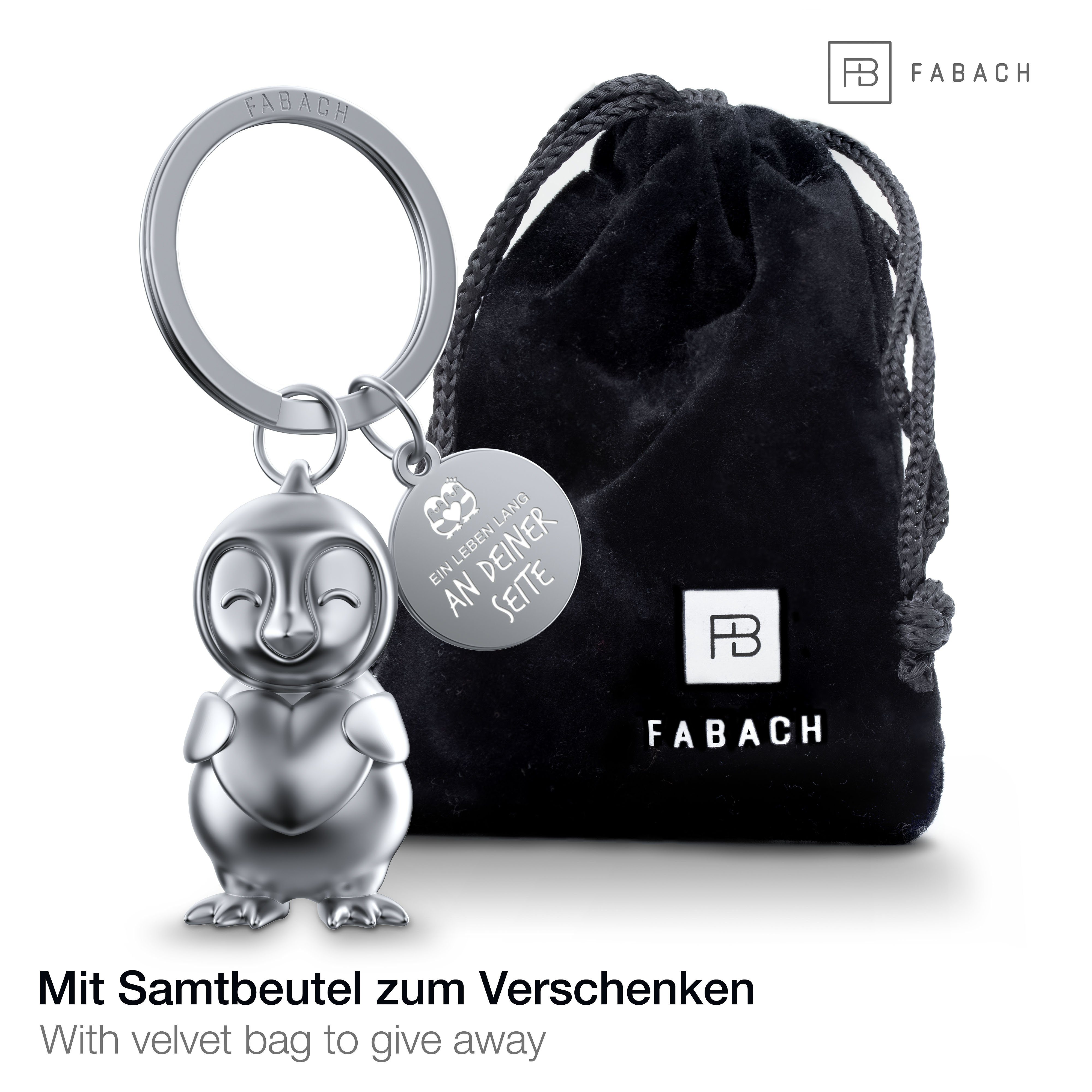 FABACH Schlüsselanhänger Pinguin Glücksbringer Frosty mit Herz - Geschenk Frau Freundin