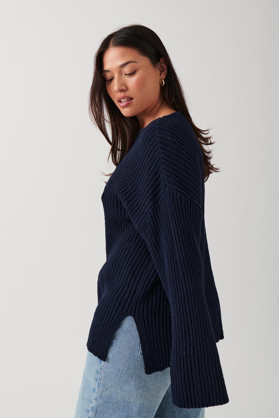 Knitted boatneck sweater