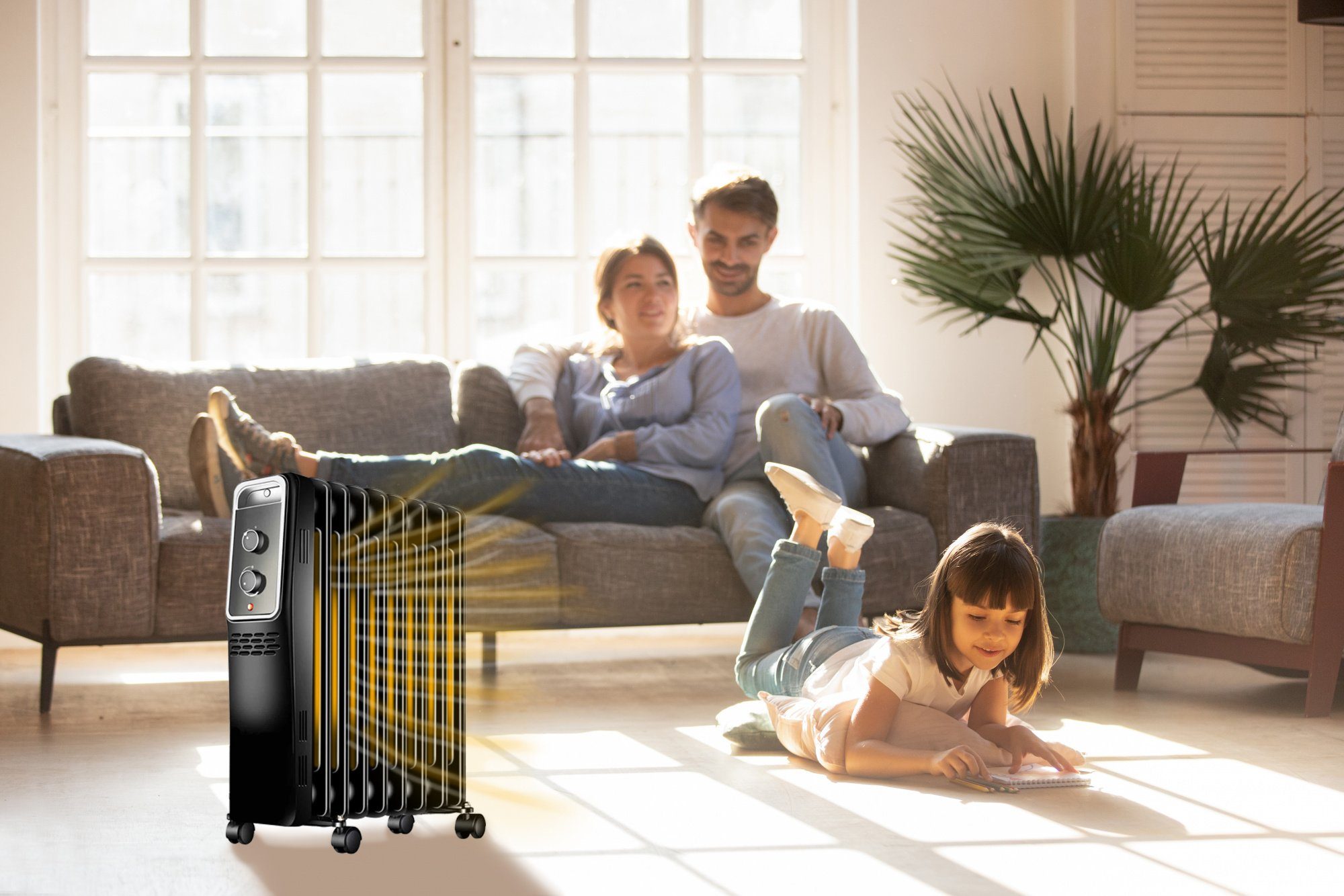 BlueCraft Ölradiator BC-84, Elektroheizung 2000 Watt mit Thermostat, 3 Stufen