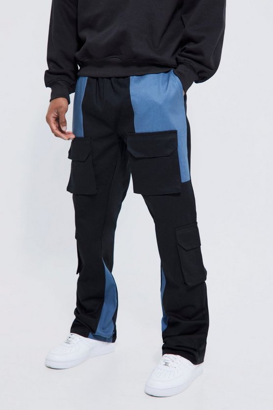 Slim-Fit Colorblock Schlag Cargo-Hose
