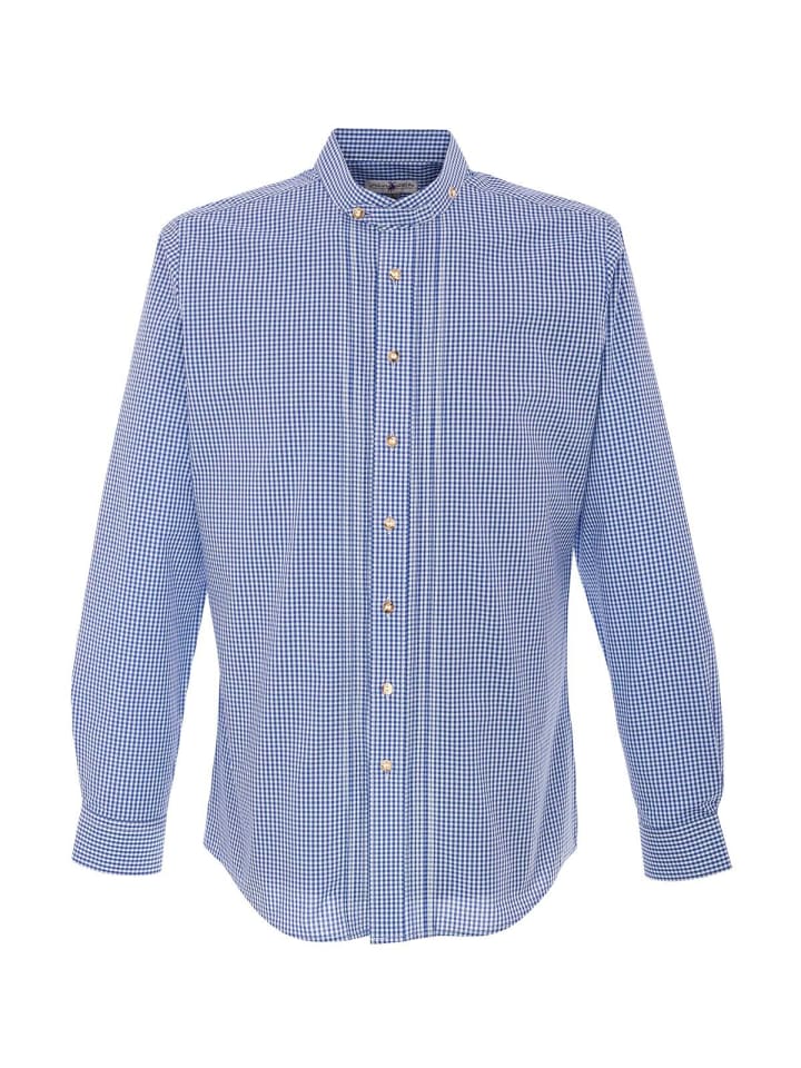 Almsach Stehkragenhemd 175CO in blau günstig kaufen M