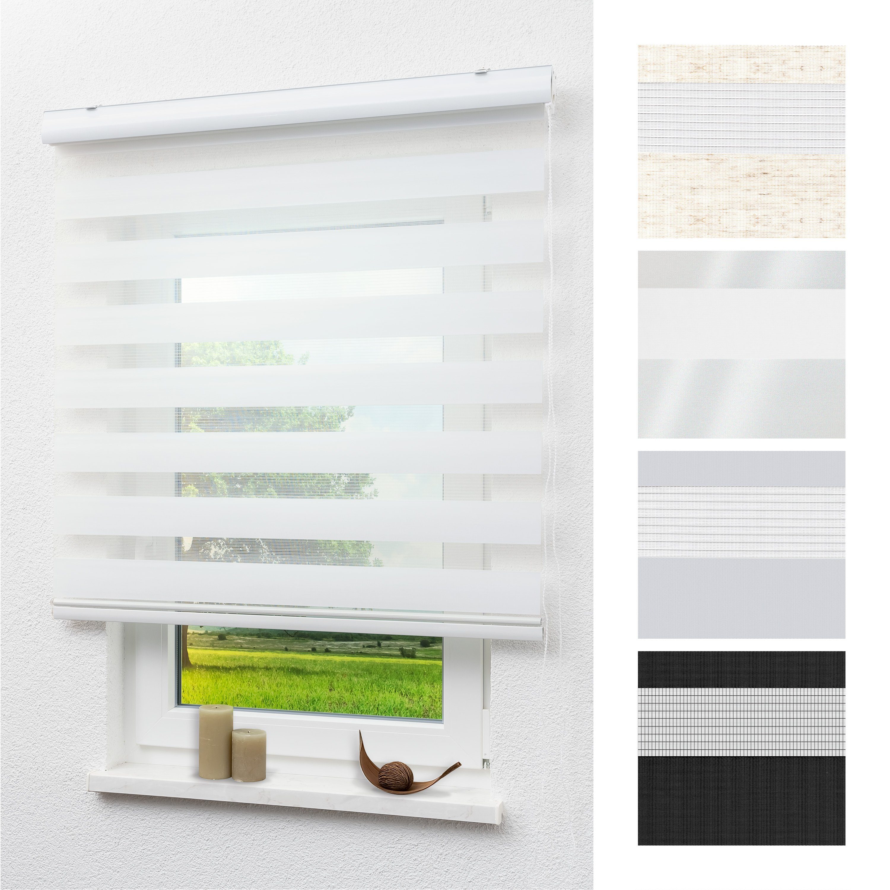 Rollo mit Blende, LYSEL®, blickdicht, HxB 130x40cm