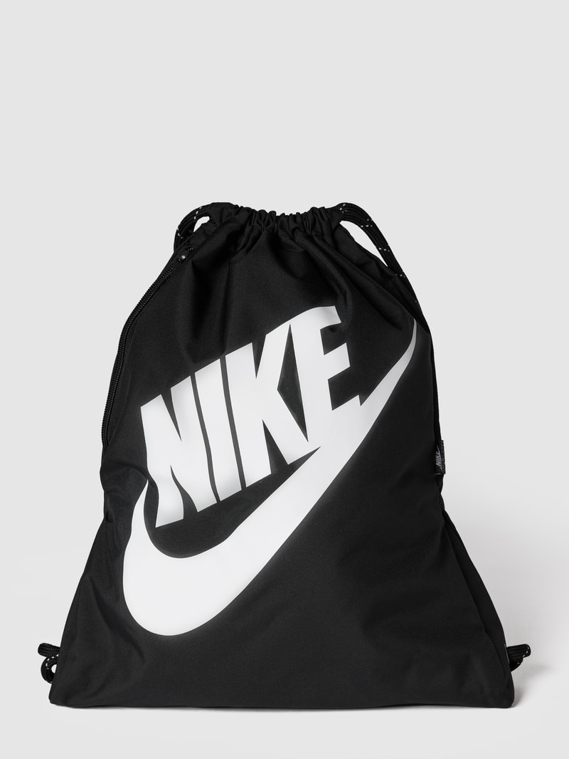 Rucksack mit Label-Print in schwarz