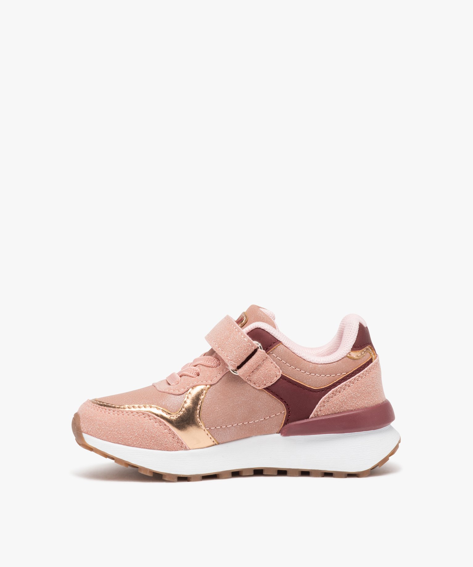 Baskets fille unies style running à scratch - Hobiz rose | GEMO