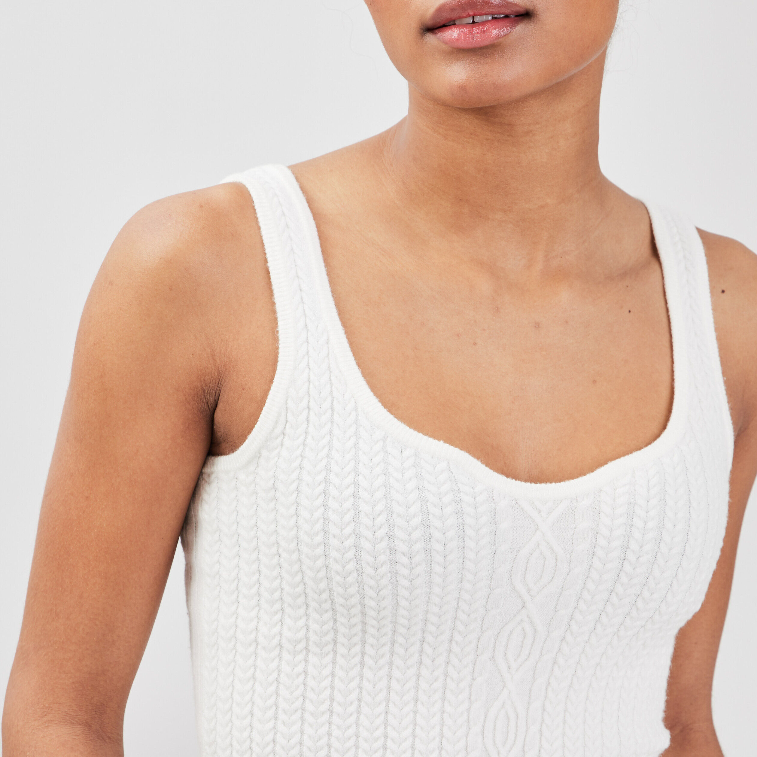 Pull bretelles larges ecru femme | Cache Cache