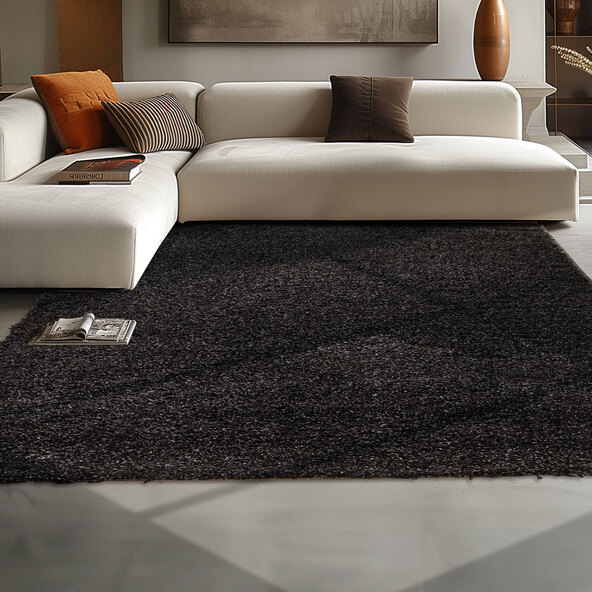 Hochflor Teppich, 120x170 cm, anthrazit