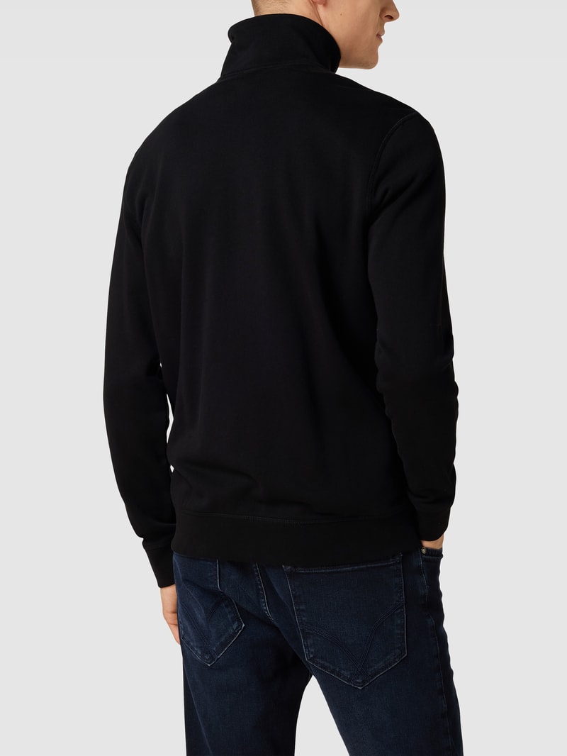 Sweatjacke mit Label-Detail Modell 'Zestart' in schwarz