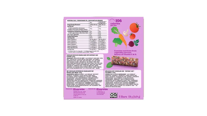 MADEGOOD Bio Müsliriegel mit Schokolade und 