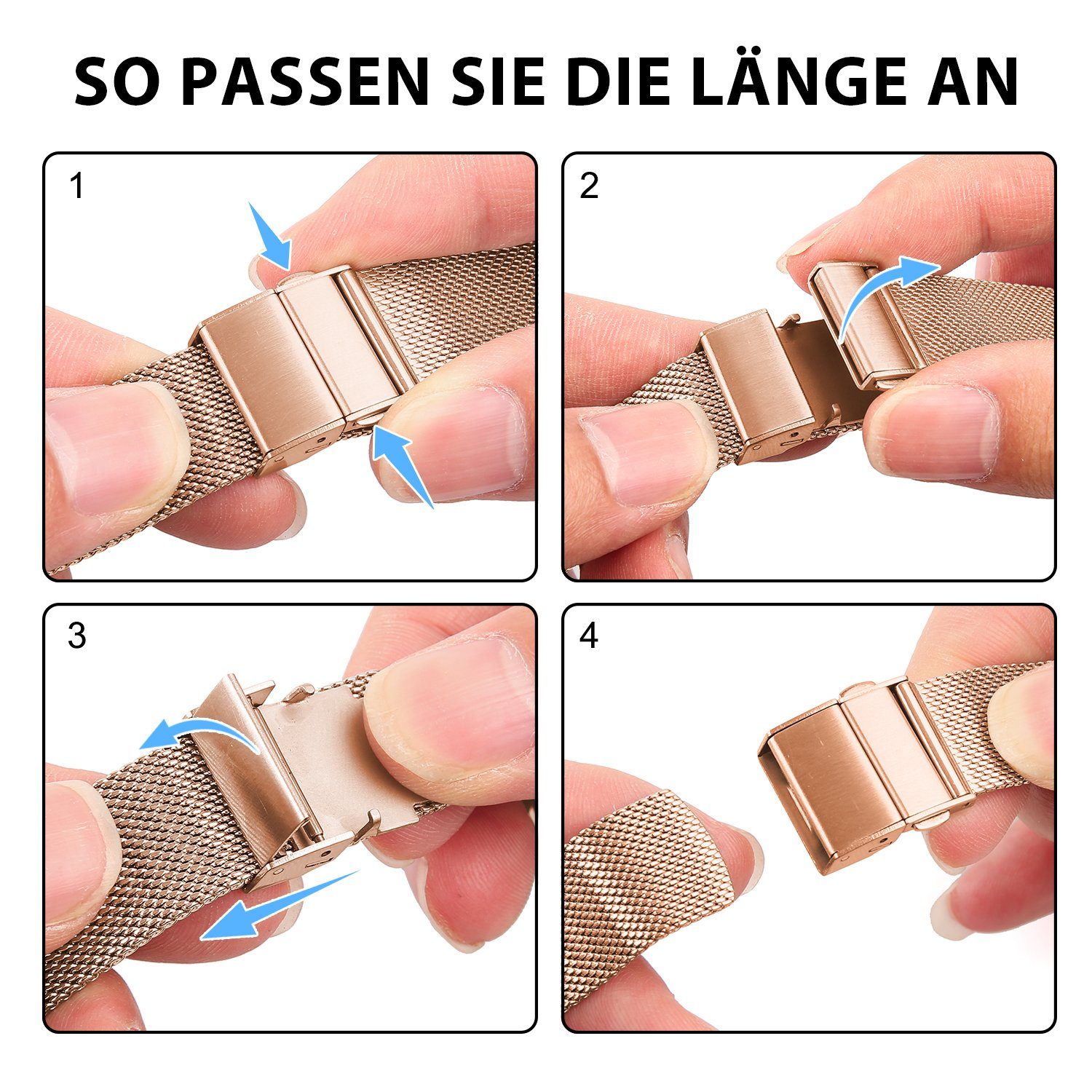 edimens Smartwatch-Armband für Apple Watch 38/40/41mm Edelstahl Metallarmband, Schlank, mode, für Damen