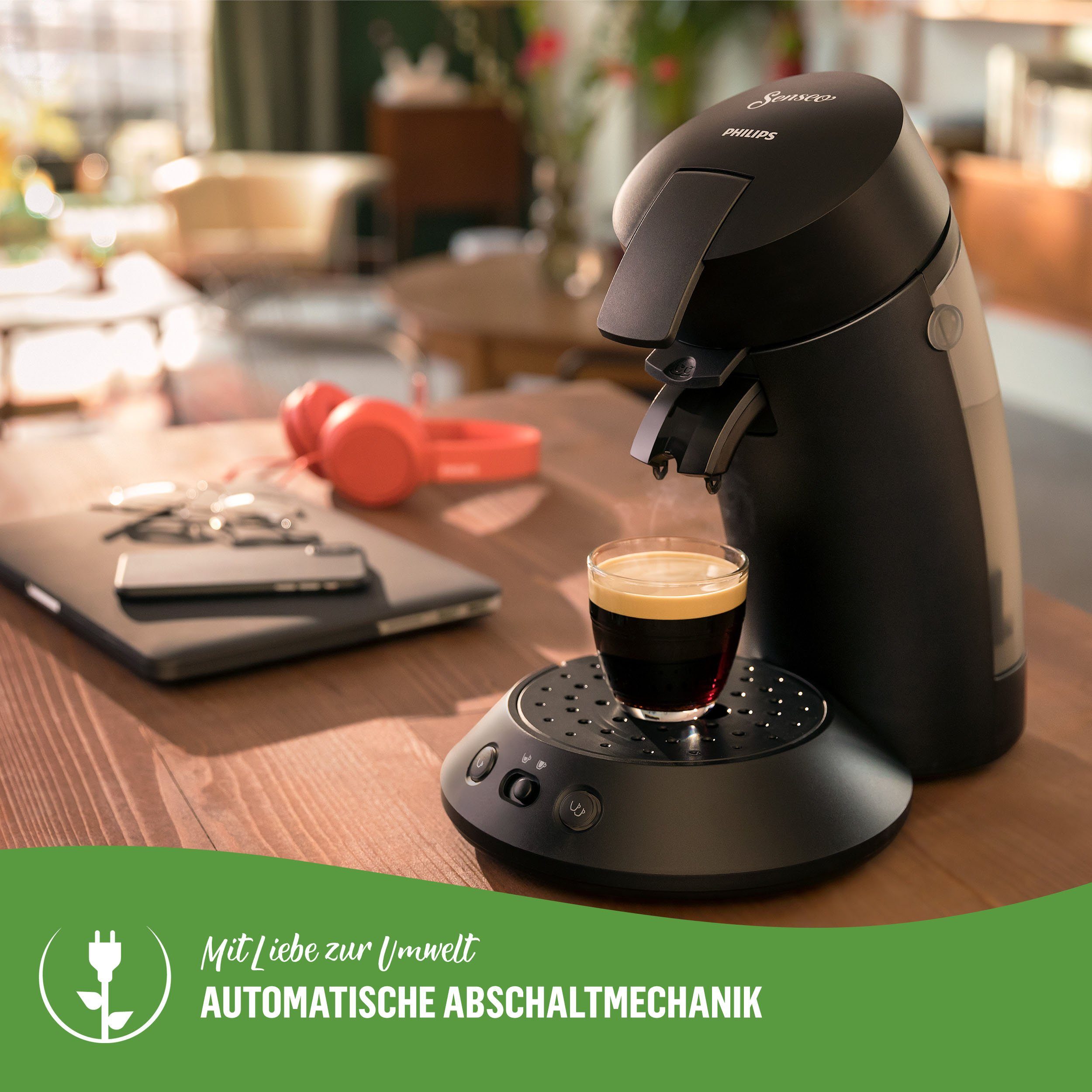 Philips Senseo Kaffeepadmaschine Original Plus Eco CSA210/22, aus 80% recyceltem Plastik*, 100 Senseo Pads kaufen und bis max.33 € zurückerhalten