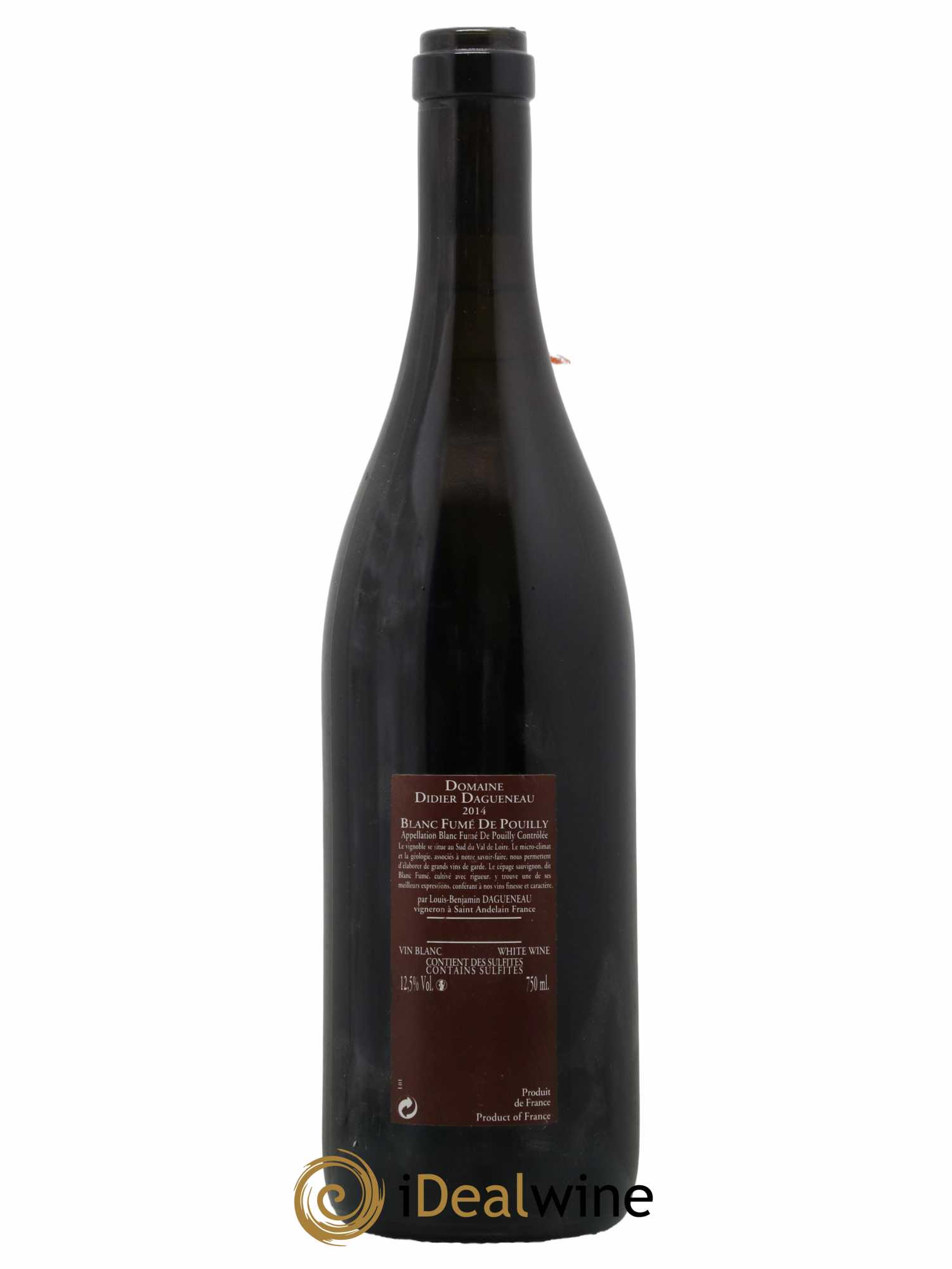 Vin de France (anciennement Pouilly-Fumé) Pur Sang Dagueneau (Domaine Didier - Louis-Benjamin)  2014 - Lot de 1 Bouteille