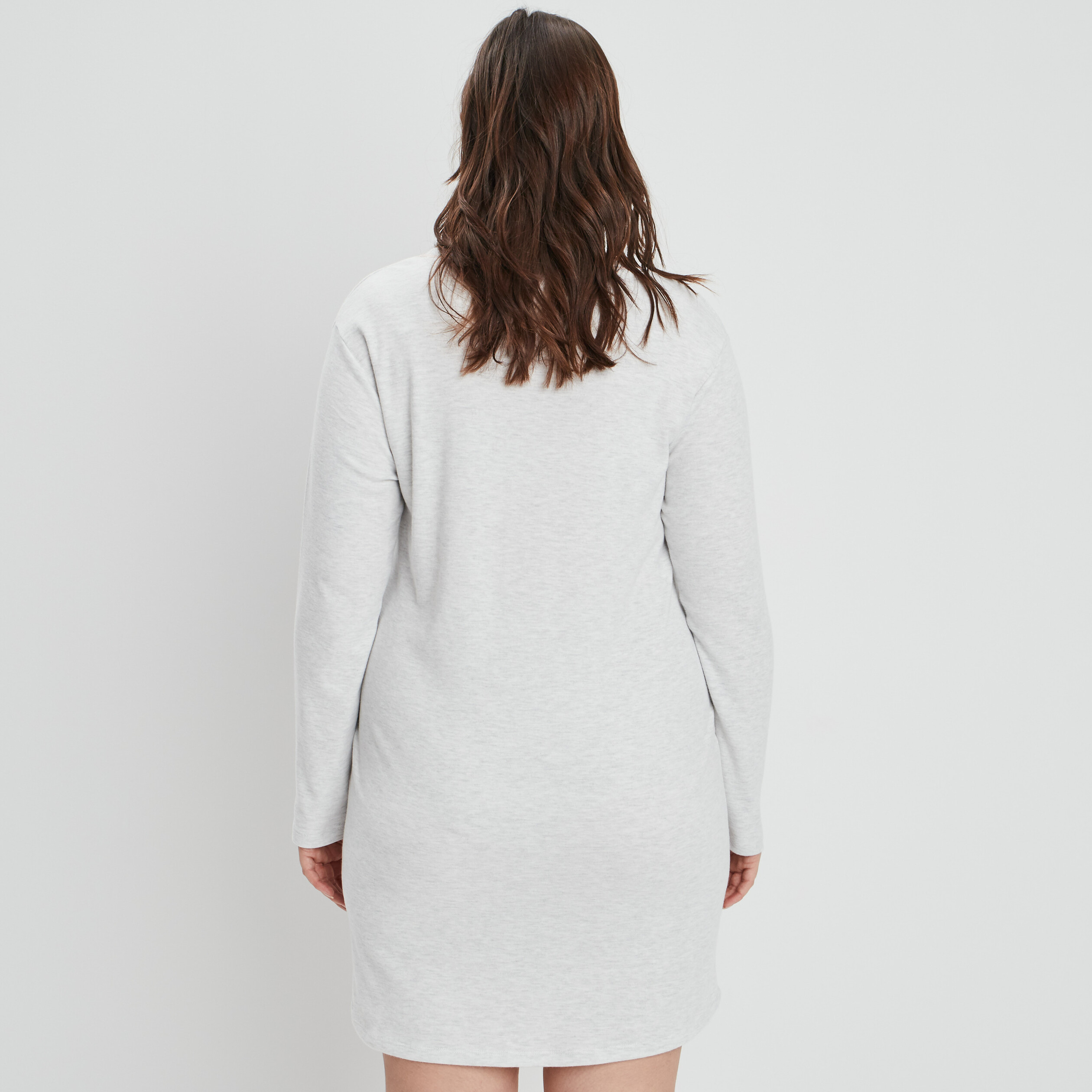 Chemise de nuit droite gris clair femme grande taille | La Halle