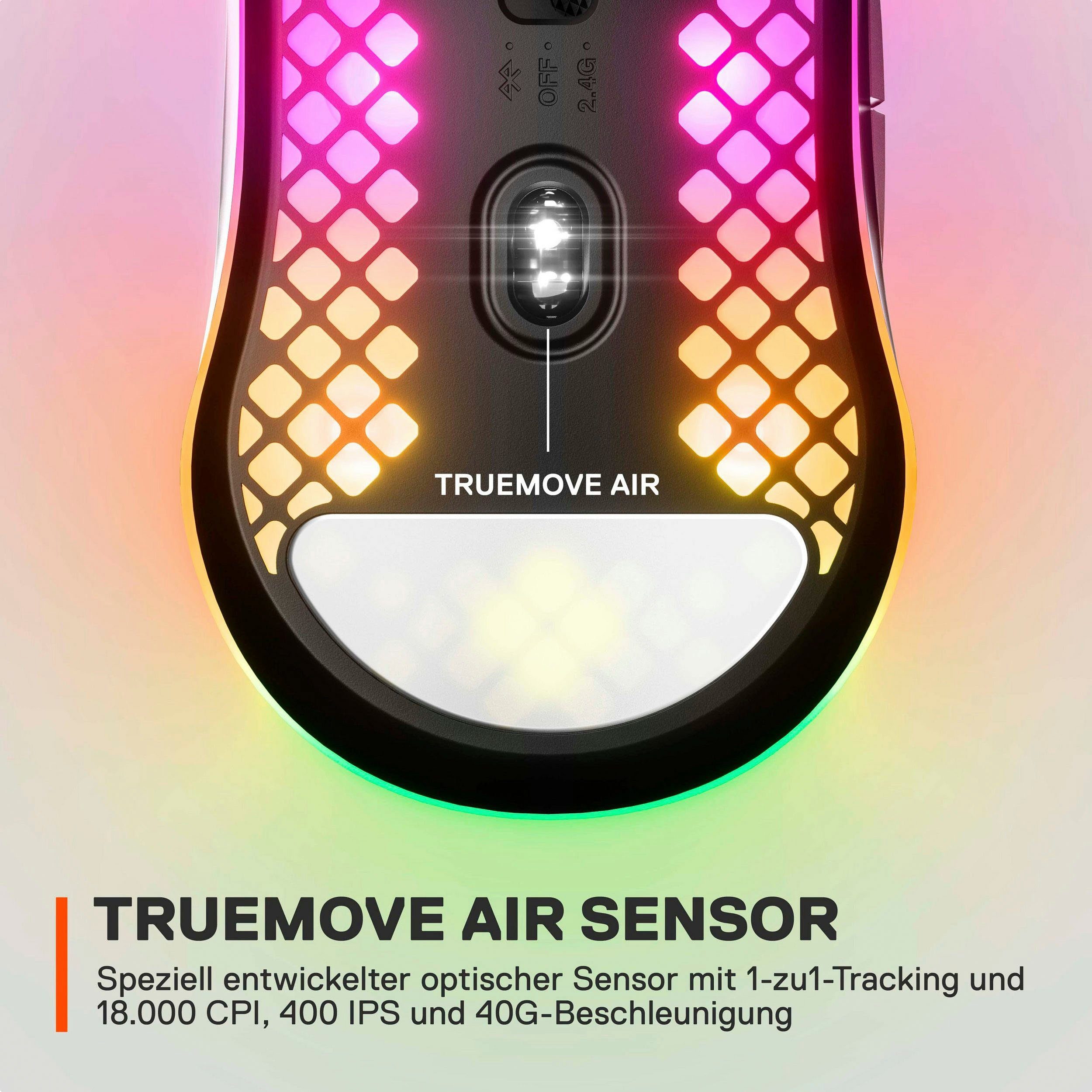 SteelSeries Aerox 3 Wireless Onyx + QcK medium Maus (Bluetooth, Funk)