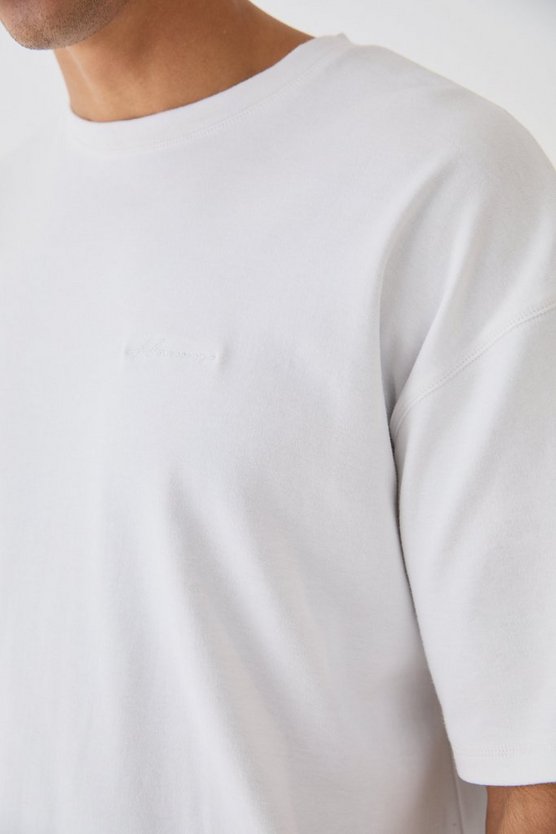 Oversize T-Shirt mit Homme-Stickerei