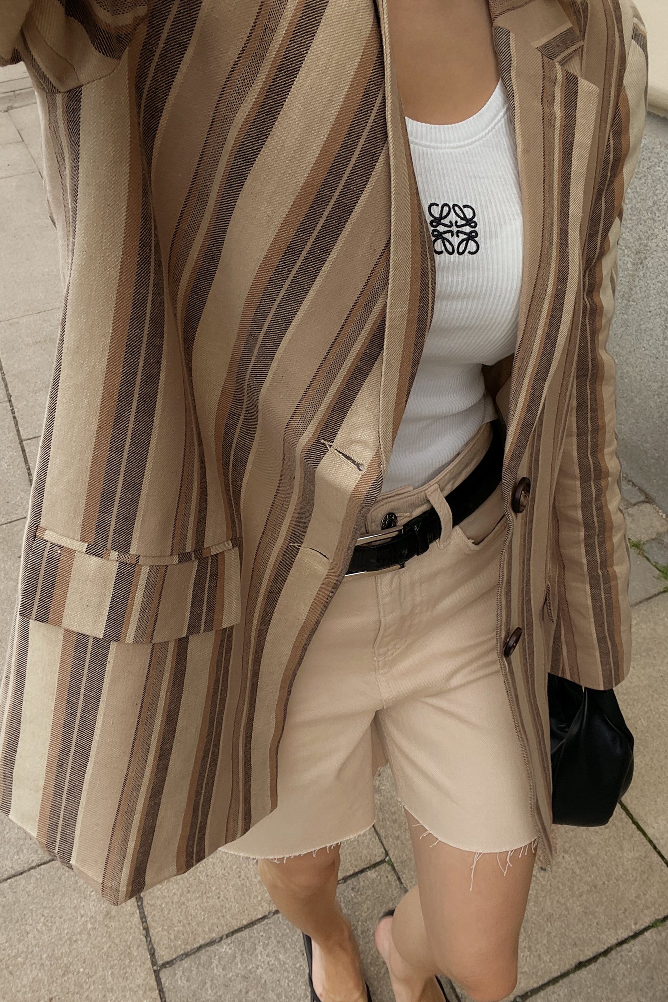 Gestreifter Blazer mit gerader Passform