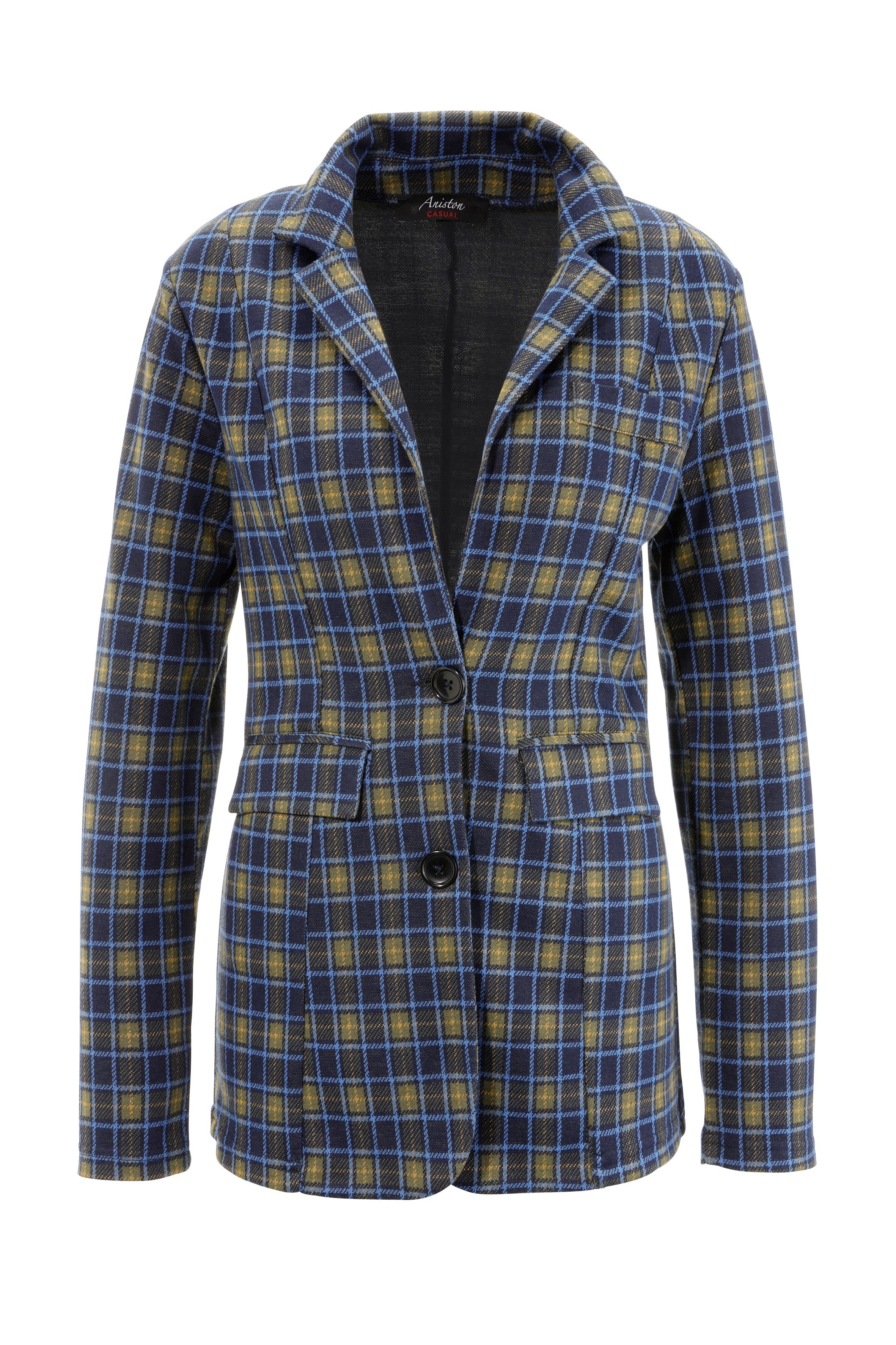 Aniston CASUAL Sweatblazer im farbharmonischem Karo-Dessin